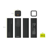 Mobile Origin PowerBank m. Display & Lommelygte - 2x USB-C & 1x USB-A - 30.000 mAh / 165W - Sort
