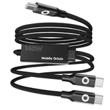 Mobile Origin CB10 Dobbelt Y-Formet USB-C til USB-C Kabel - 1.2m / 140W - Sort
