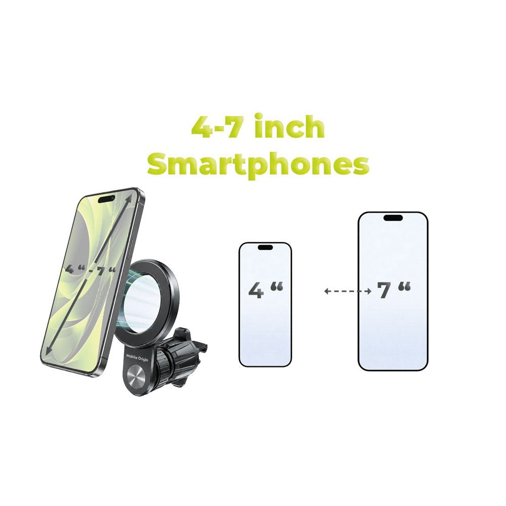 Mobile Origin CA31 Magnetisk Bilholder - MagSafe Kompatibel - Sort
