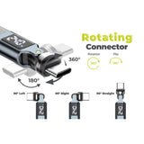 Mobile Origin Display 540° Roterende USB-C til USB-C Kabel - 1m / 240W - Sort