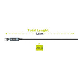 Mobile Origin Display 540° Roterende USB-C til USB-C Kabel - 1.8m / 240W - Sort