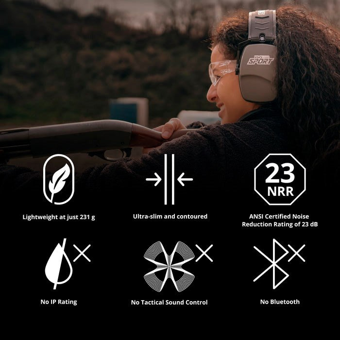 ISOtunes Slim Passive Sport øreklokker - EN352 - Sort