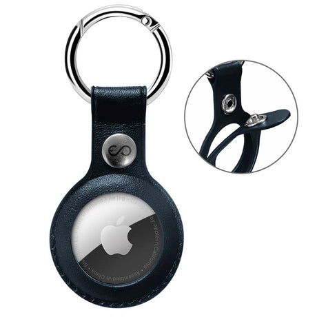 Epico Eco Leather Cover for AirTag w. Nøkkelring - Blå