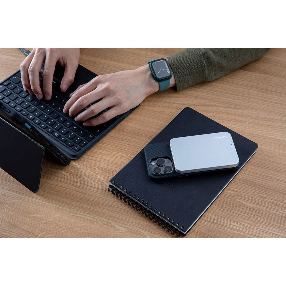 Epico 20W aluminium trådløs magnetisk Powerbank 5000 mAh w. USB-C-kabel - MagSafe-kompatibel - Space Grey