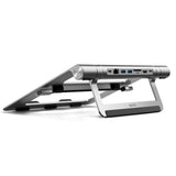 Epico 8-i-1 multiport USB-C-adapter m. Bærbar stativ - Space Grey