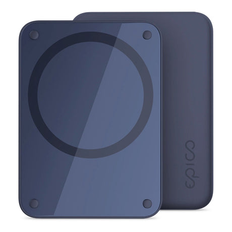 Epico 15W trådløs magnetisk Powerbank 4200 mAh w. USB-C &amp; Lightning-kabel - MagSafe-kompatibel - Blå
