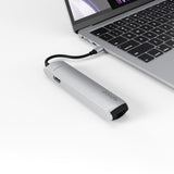 Epico 6-i-1 Slim 8K USB-C Adapter - Sølv