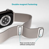 Apple Watch (42/44/SE/45/46/49 mm) Epico Milanese+ (pluss) rustfri stålrem - Starlight