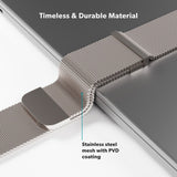 Apple Watch (38/40/SE/41/42 mm) Epico Milanese+ (pluss) rustfri stålrem - Starlight