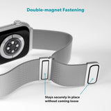 Apple Watch (38/40/SE/41/42 mm) Epico Milanese+ (pluss) stropp i rustfritt stål - sølv