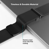 Apple Watch (42/44/SE/45/46/49mm) Epico Milanese+ (Plus) Rem i Rustfri Stål - Space Gray