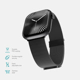 Apple Watch (42/44/SE/45/46/49mm) Epico Milanese+ (Plus) Rem i Rustfri Stål - Space Gray