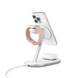 Epico ladestativ - 3-i-1 15W trådløs lader - MagSafe-kompatibel - Hvit