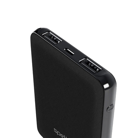 Spello Pocket Powerbank 10W m. 2 x USB-A - 5000 mAh - Svart