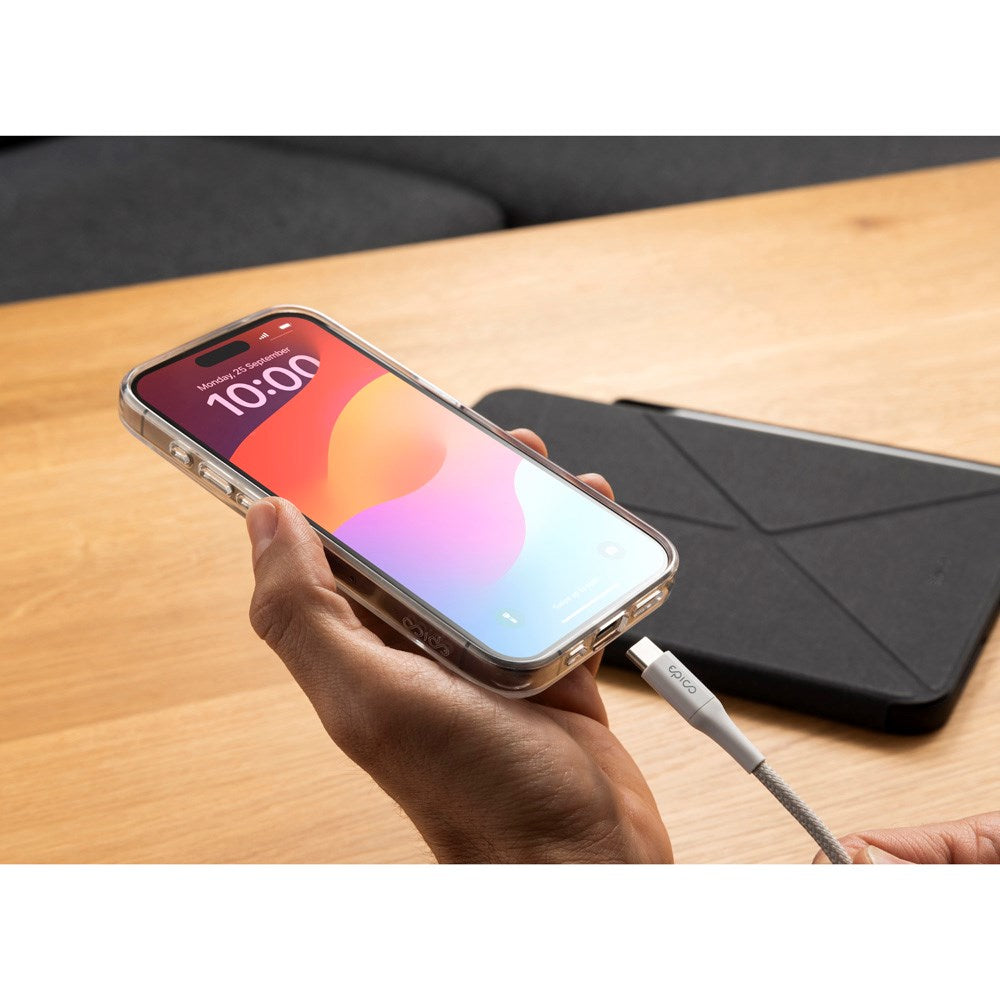 Epico flettet USB-C til USB-C-kabel PD 100W - 200cm - Hvit