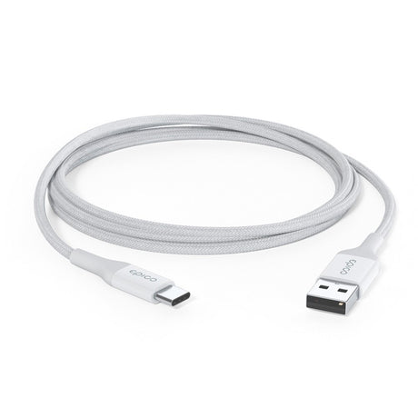 Epico flettet 18W USB-A til USB-C-kabel - 1,2m - Hvit