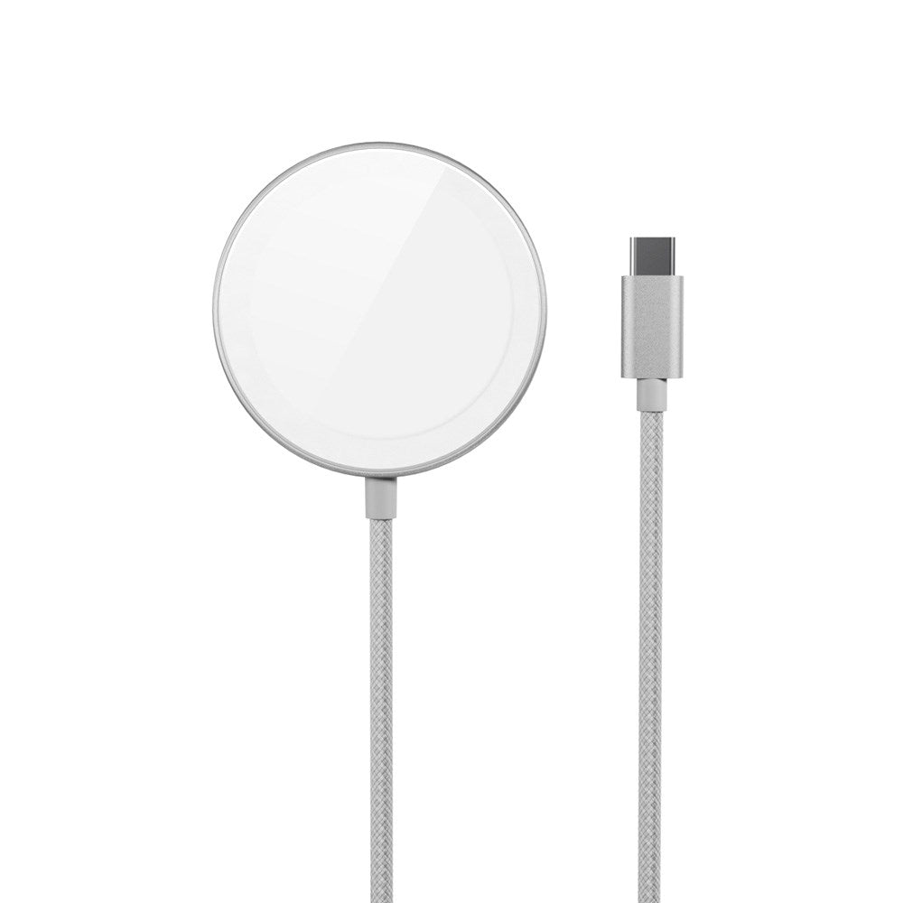 Trådløs Lader 15W - Epico Qi2 MagSafe Lader - Sølv