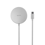 Trådløs Lader 15W - Epico Qi2 MagSafe Lader - Sølv