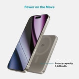 Epico 15W UltraPack EM51 5000 mAh Slim Alu Mag+ Power Bank - m. USB-C - Qi2 / MagSafe-kompatibel - Titanium