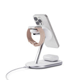 3-i-1 Mag+ trådløs lader - Epico UltraBase EX60 Qi2 - MagSafe-kompatibel - Hvit