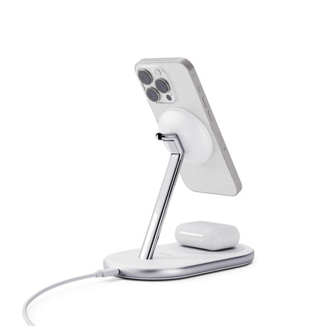 2-i-1 Mag+ trådløs lader - Epico UltraBase EX40 Qi2 - MagSafe-kompatibel - Hvit