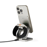 Epico Foldbar 15W 3-i-1 Magnetisk Oplader - Mobil / AirPods / Apple Watch - Sølv