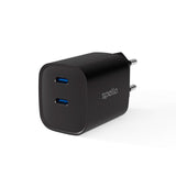 Spello 45W PD Vægoplader m. 2 x USB-C - Sort