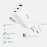 Epico UltraBoost GaN 65W vegglader - 1,2 m USB-C til USB-C-kabel - 2x USB-C / 1x USB-A - Hvit