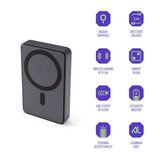 Spello ForcePack 10.000mAh Power Bank 15W m. USB-C - MagSafe Kompatibel - Mørkegrå