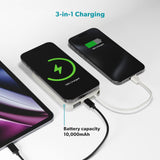 Epico UltraPack 15W Power Bank 10.000 mAh m. USB-C Kabel og Stander - MagSafe / Qi2 Kompatibel - Grå