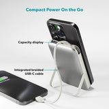 Epico UltraPack 15W Power Bank 10.000 mAh m. USB-C Kabel og Stander - MagSafe / Qi2 Kompatibel - Grå