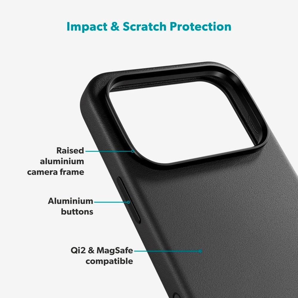 Epico Leather Pro Mag+ Cover - iPhone 17 Pro - MagSafe Kompatibel - Sort