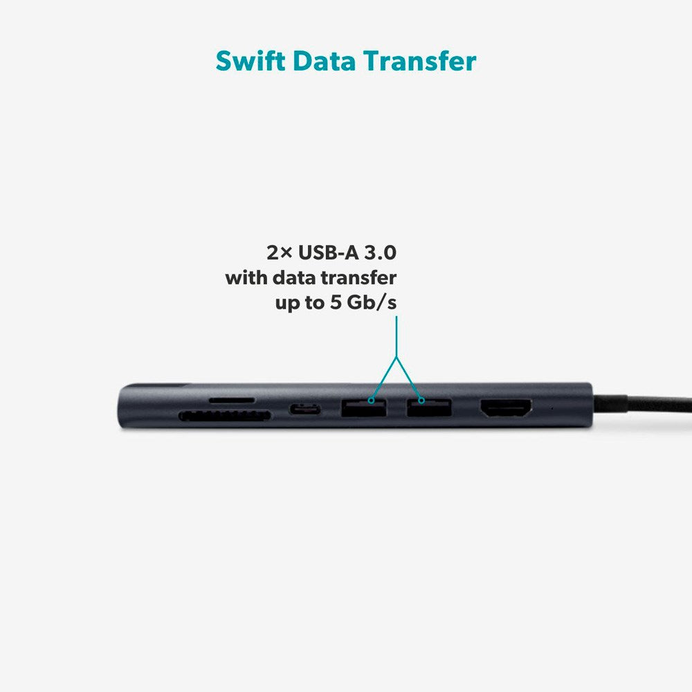 7-i-1 Multimedia Hub 8K - Epico - Midnight