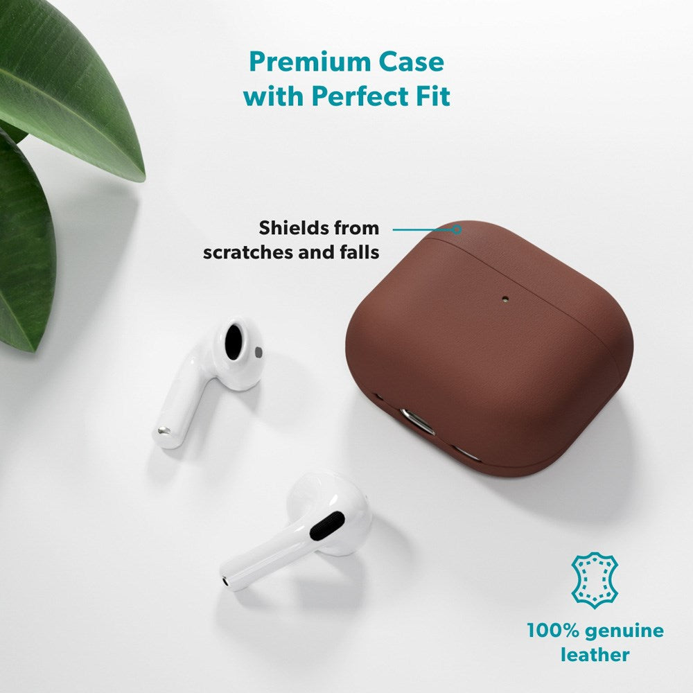 Epico - Apple AirPods Pro (3. gen.) Ægte Læder Cover - Brun