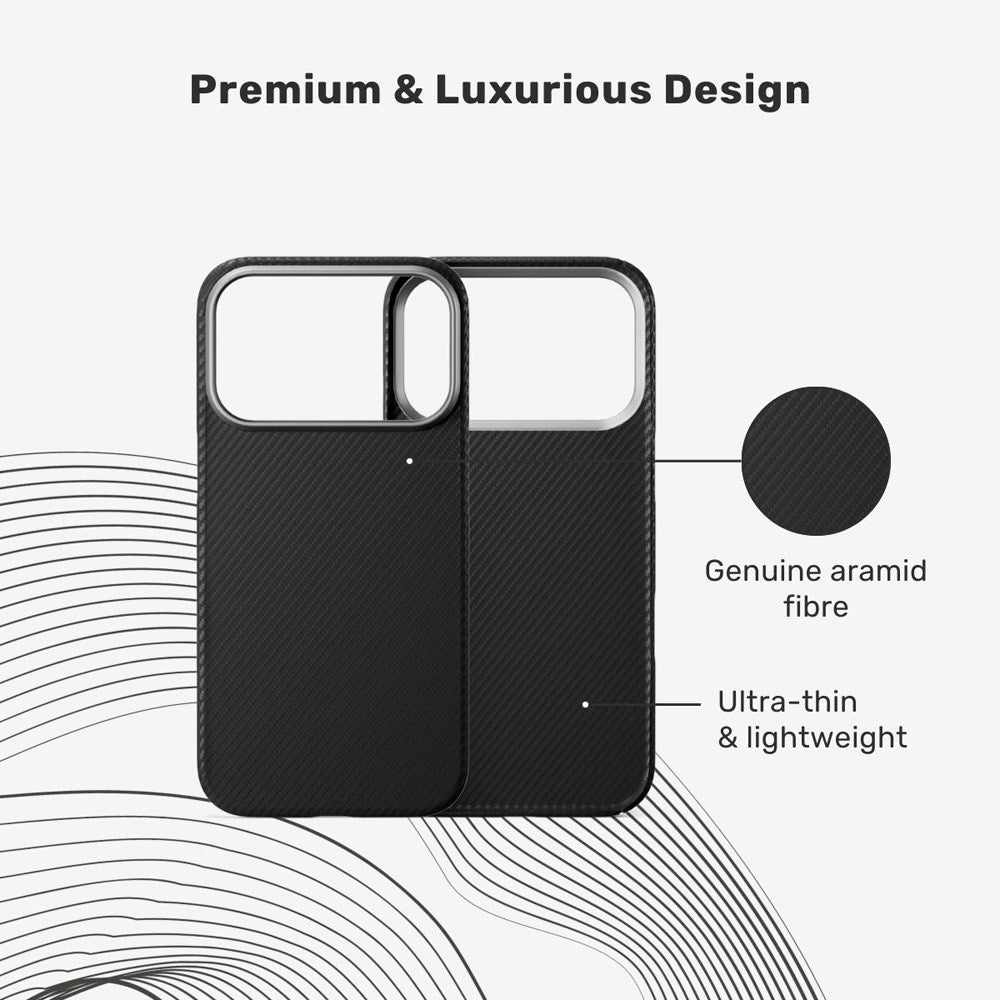 iPhone 17 Pro Max Epico SlimAramid Mag+ Bagsidecover - MagSafe Kompatibel - Sort