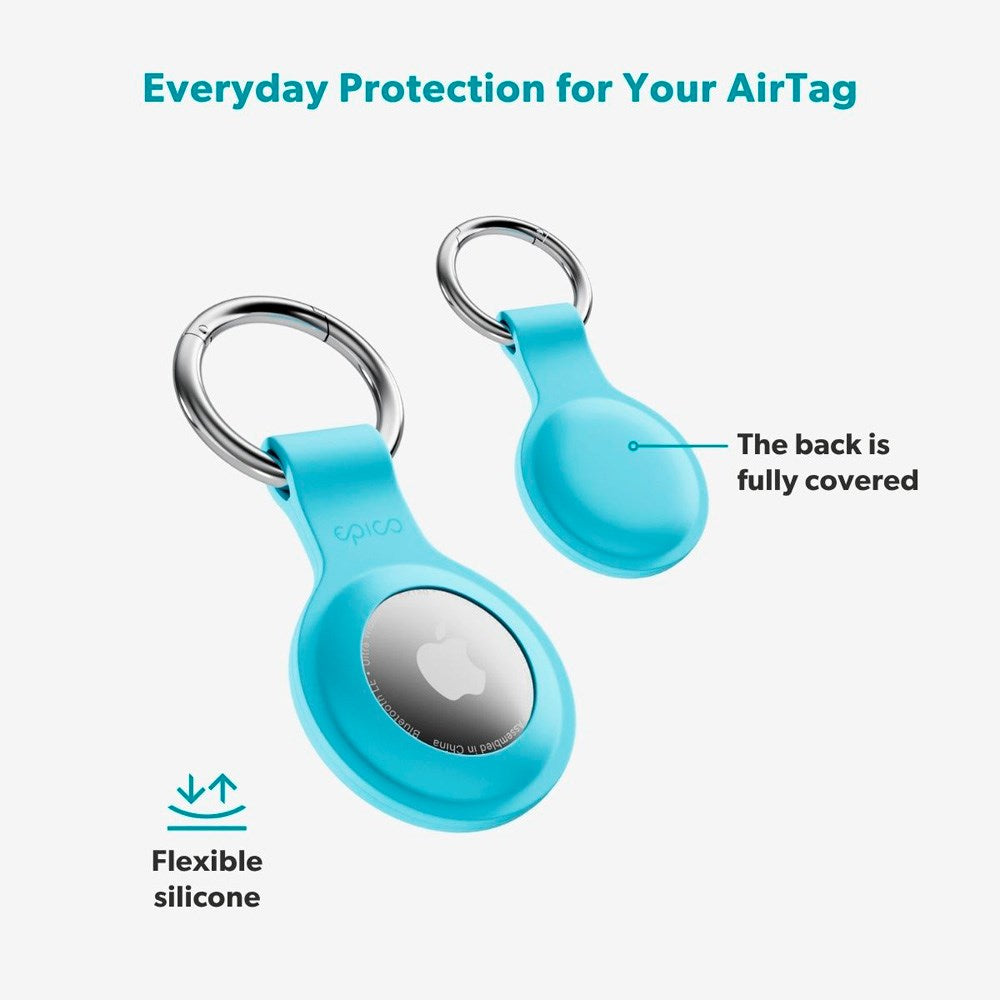 Epico Silikone Cover til Apple AirTag 1. & 2. Gen. - Lyseblå
