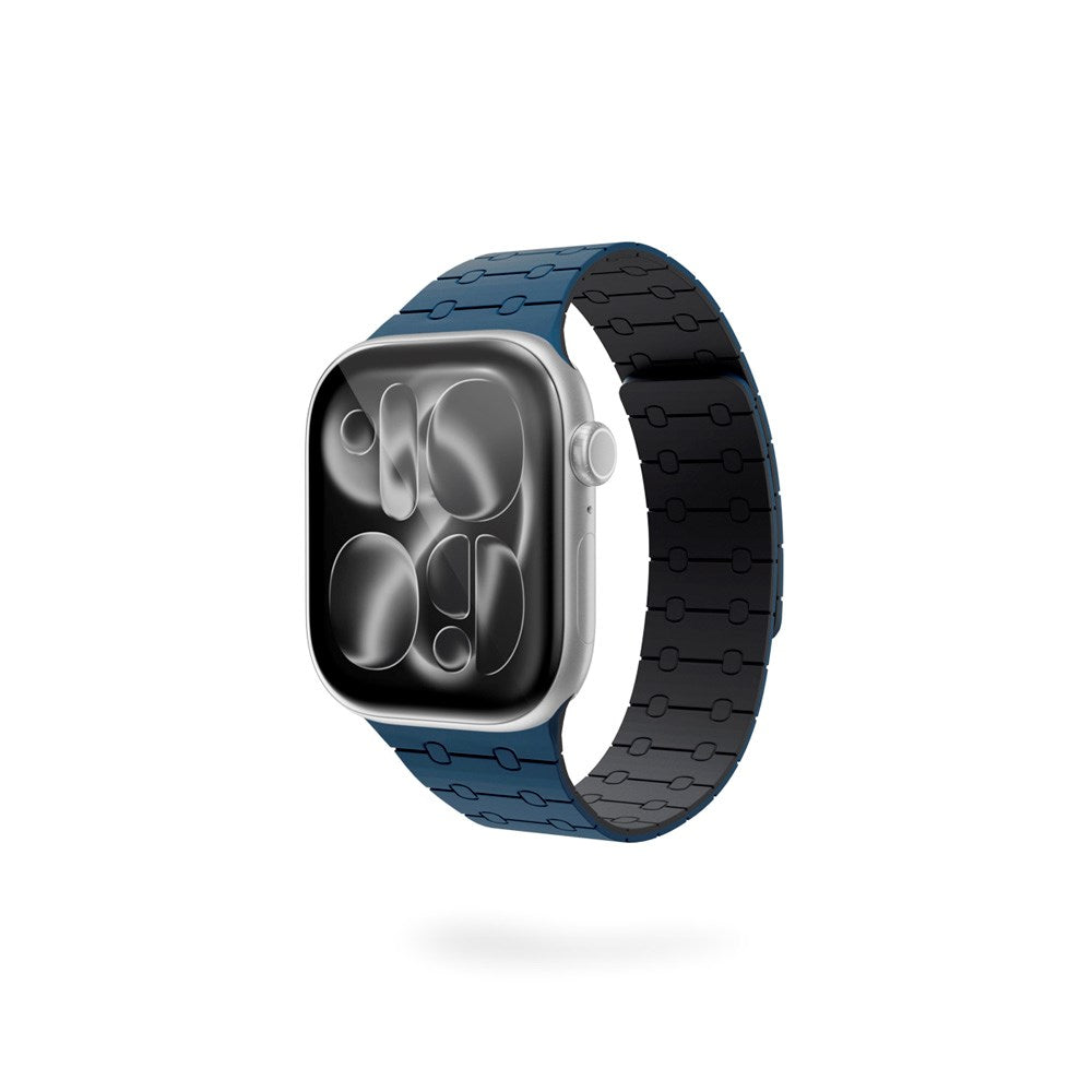 Apple Watch (38/40/SE/41/42) Epico Magnetic+ Silikone Urrem - Blå / Sort