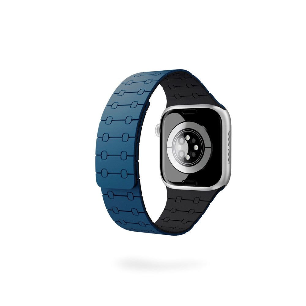 Apple Watch (38/40/SE/41/42) Epico Magnetic+ Silikone Urrem - Blå / Sort
