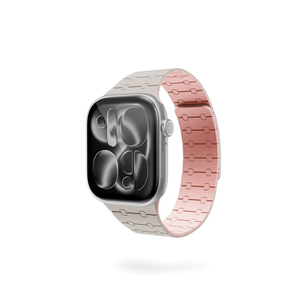 Apple Watch (38/40/SE/41/42) Epico Magnetic+ Silikone Urrem - Starlight / Lyserød
