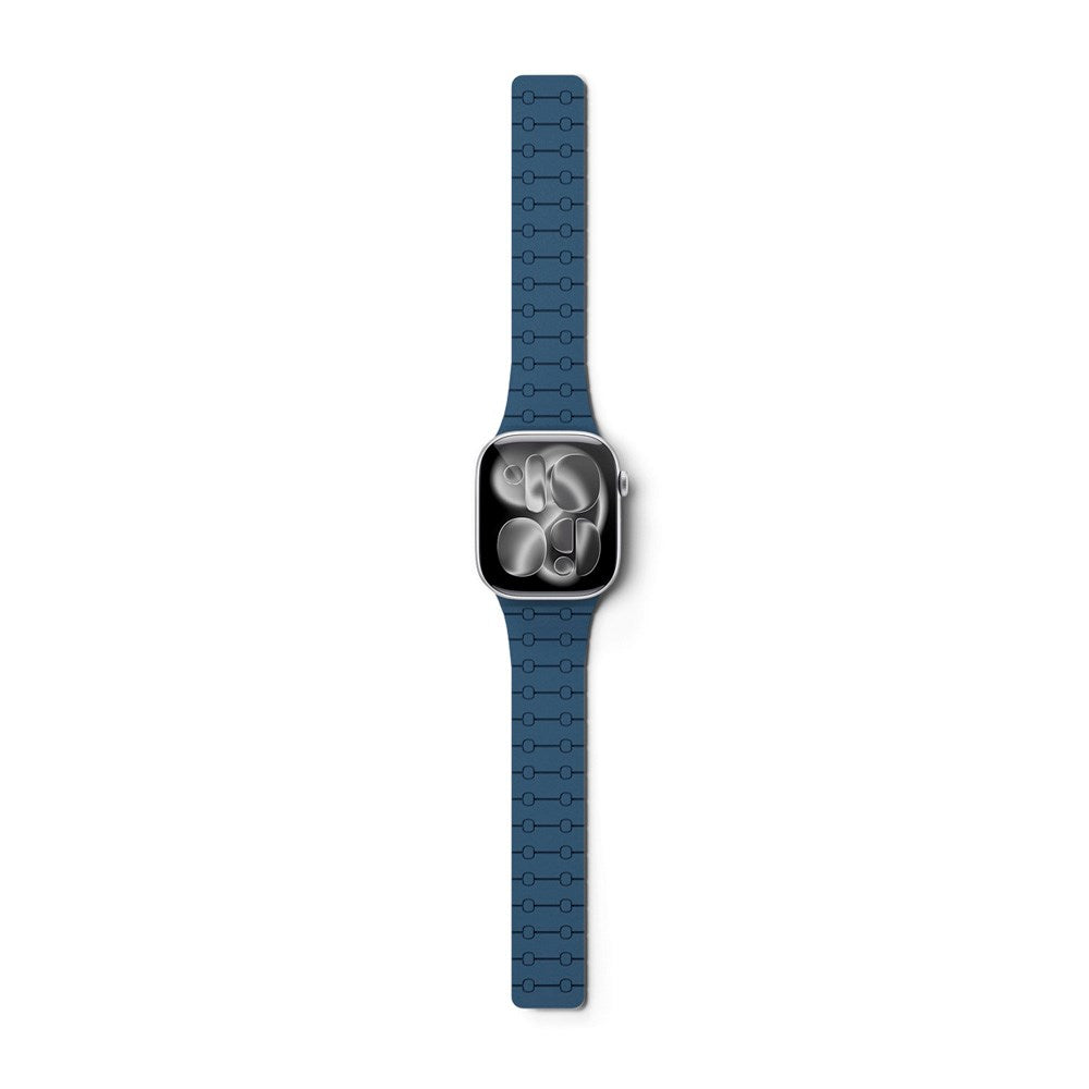 Apple Watch (42/44/SE/45/46/49) Epico Magnetic+ Silikone Urrem - Blå / Sort
