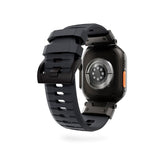 Apple Watch (42/44/SE/45/46/49) Epico Rubber Pro Urrem m. Metalspænde - Sort