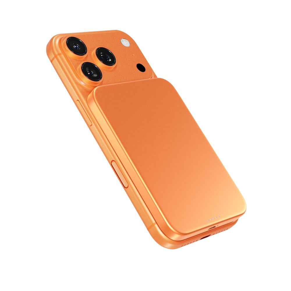Epico 15W UltraPack EM51 5000 mAh Slim Alu Mag+ Power Bank - m. USB-C - Qi2 / MagSafe Kompatibel - Orange