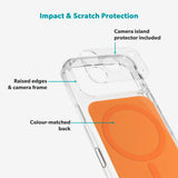 Epico iPhone 17 Pro Max Tile Mag+ Bagside Cover - MagSafe Kompatibel - Gennemsigtig / Orange