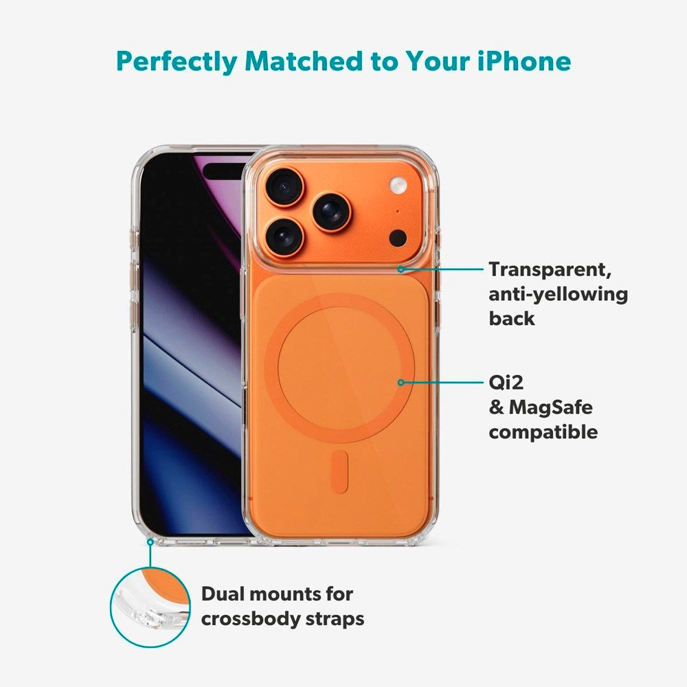 Epico iPhone 17 Pro Max Tile Mag+ Bagside Cover - MagSafe Kompatibel - Gennemsigtig / Orange