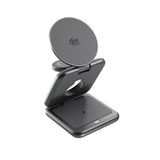 Epico UltraBase EF60 3-i-1 Fold Trådløs Oplader - 25W - Qi2 / MagSafe Kompatibel - Grå
