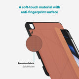 iPad 11" (2025) / 10.9" (2024 / 2022) Epico SolidWoven Flip Cover m. Ståfunktion - Sienna