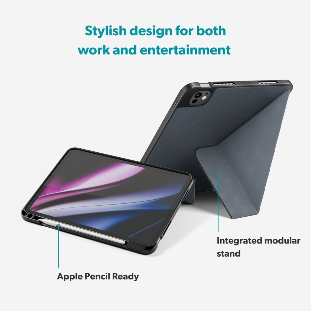 iPad Air 11-10.9" (2026-2020) / Pro 11" (2022-2018) Epico SolidWoven Flip Cover m. Ståfunktion - Sort