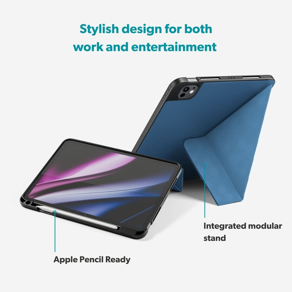 iPad Air 11-10.9" (2026-2020) / Pro 11" (2022-2018) Epico SolidWoven Flip Cover m. Ståfunktion - Blå