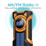 Just In Case Nødradio m. Bluetooth & PowerBank - 5000 mAh - Sort / Orange