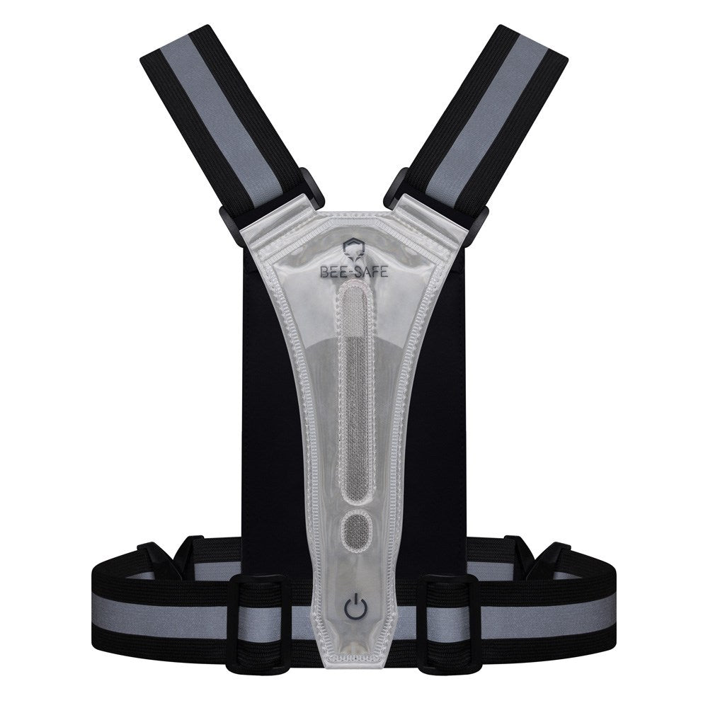 Bee-Safe - Løbevest - LED & Mobillomme - Sølv